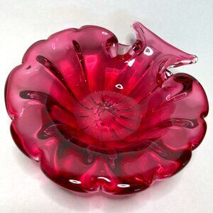 Art glass pink trinket/ashtray